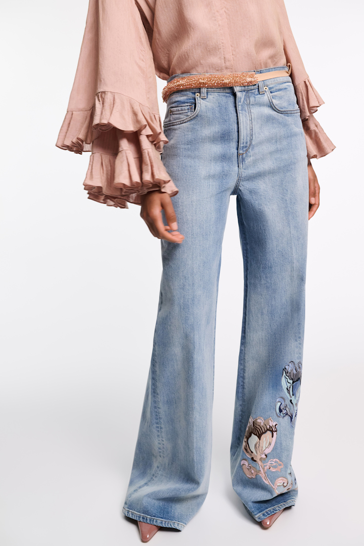 Dorothee Schumacher Bluse aus gestreiftem Seide-Viskose Organdy Voile mit Volants make up