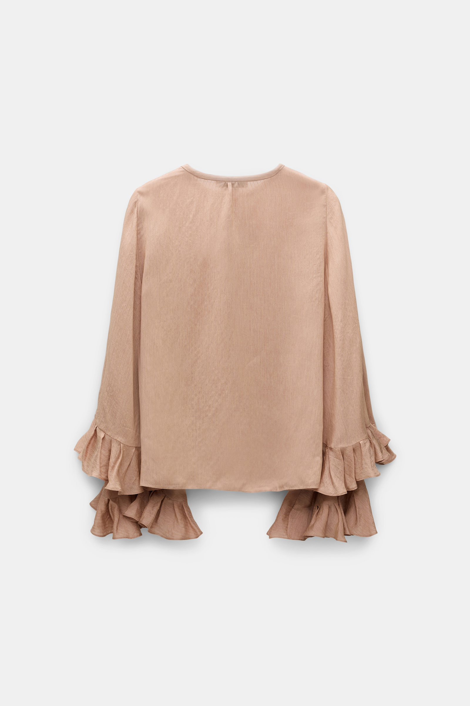 Dorothee Schumacher Bluse aus gestreiftem Seide-Viskose Organdy Voile mit Volants make up
