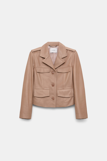 Dorothee Schumacher Verkürzter Blazer aus Lammleder tan