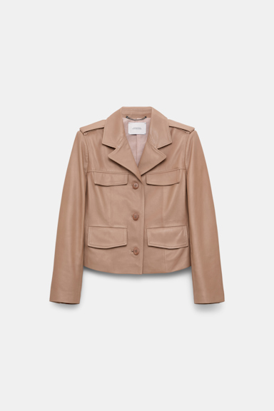 Dorothee Schumacher Verkürzter Blazer aus Lammleder tan