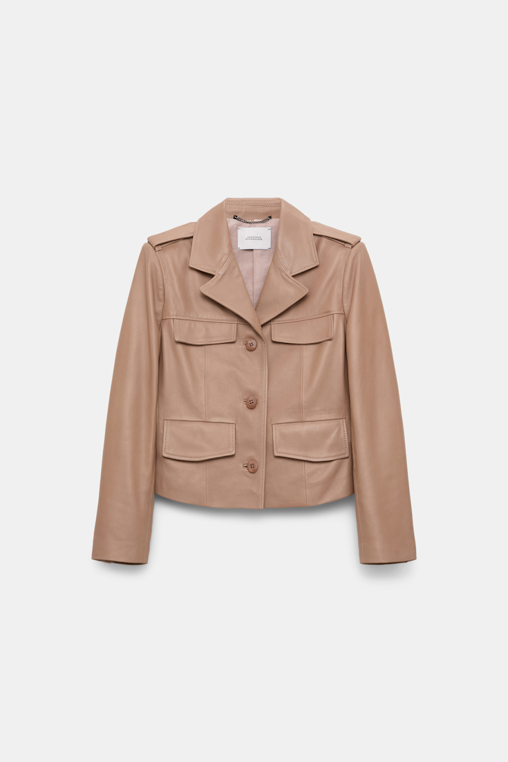 Dorothee Schumacher Verkürzter Blazer aus Lammleder tan