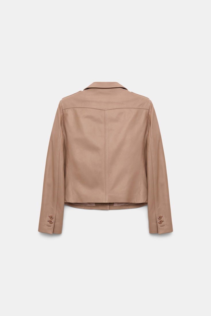 Dorothee Schumacher Verkürzter Blazer aus Lammleder tan
