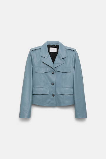 Dorothee Schumacher Verkürzter Blazer aus Lammleder malachite