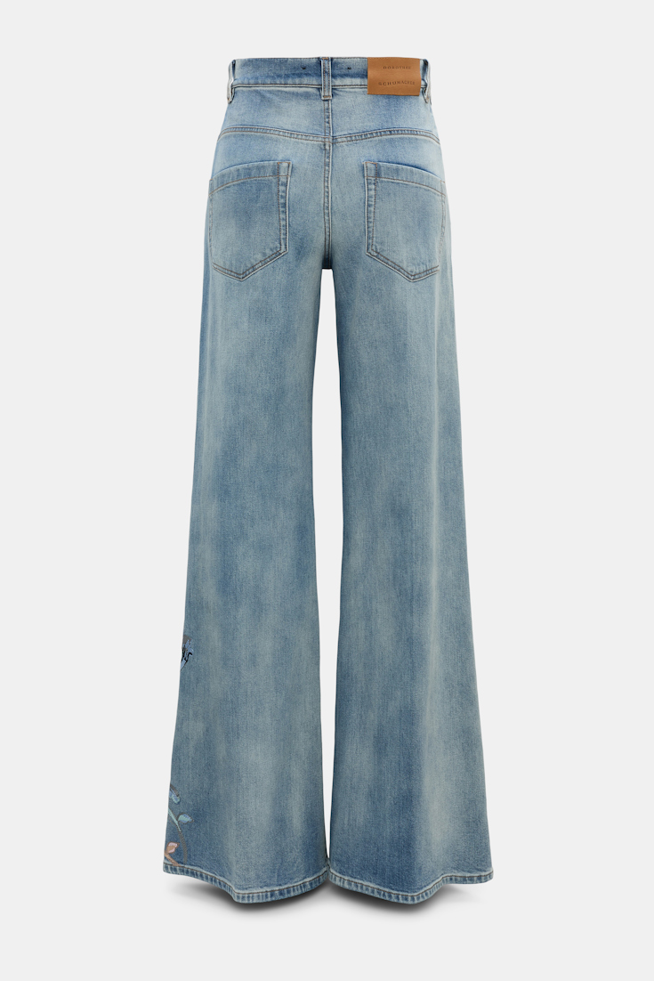 Dorothee Schumacher Jeans with floral embroidery marble blue