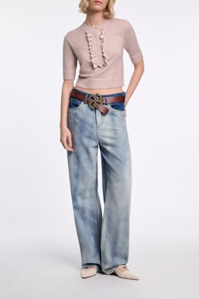 Dorothee Schumacher Baggy Jeans mit zweifarbigem cloudy Wash marble blue