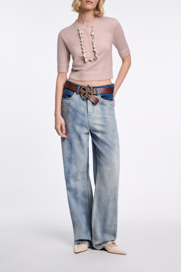 Dorothee Schumacher Baggy Jeans mit zweifarbigem cloudy Wash marble blue