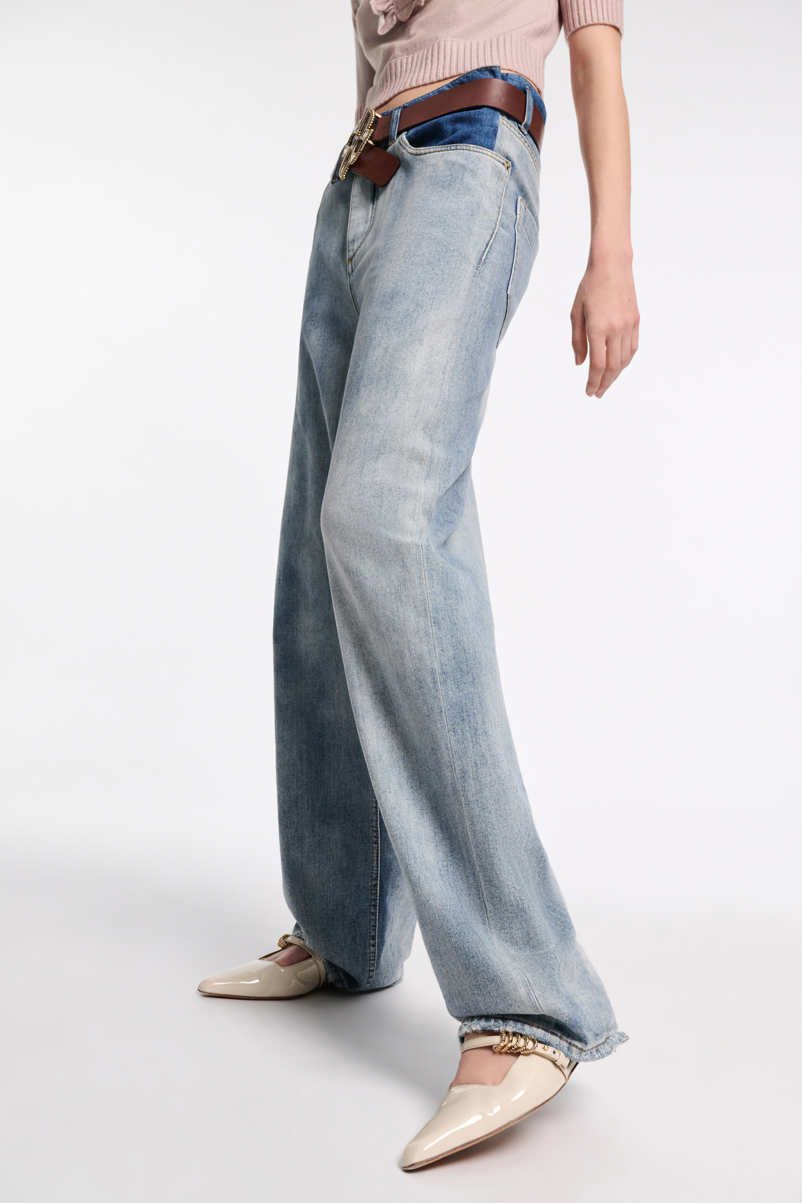 Dorothee Schumacher Baggy Jeans mit zweifarbigem cloudy Wash marble blue