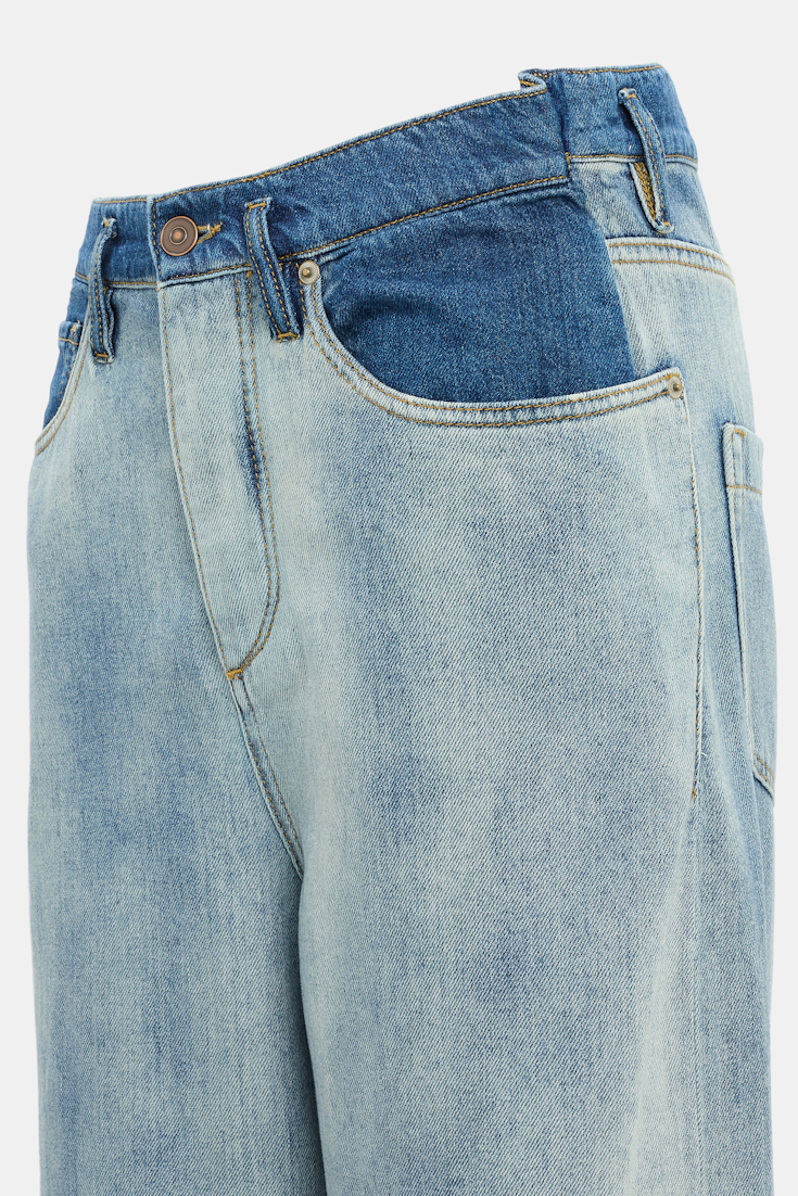 Dorothee Schumacher Baggy Jeans mit zweifarbigem cloudy Wash marble blue