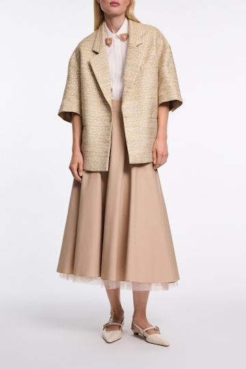 Dorothee Schumacher Kurzmantel aus Lurex-Tweed shimmering sand