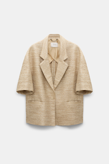Dorothee Schumacher Kurzmantel aus Lurex-Tweed shimmering sand
