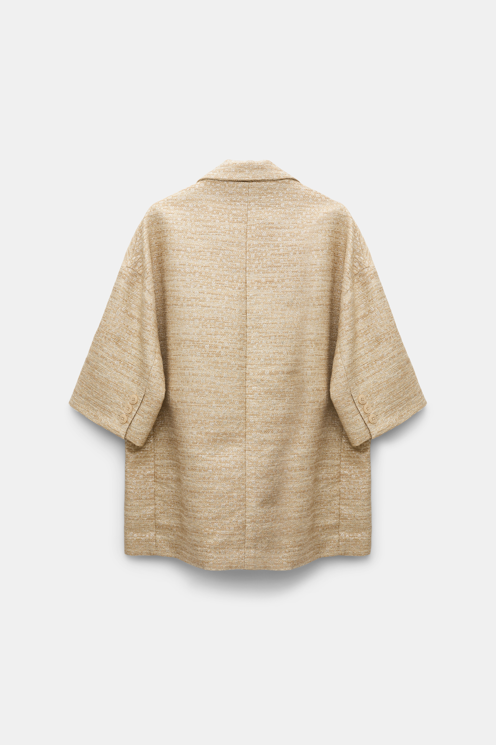 Dorothee Schumacher Lurex-tweed short sleeve jacket. shimmering sand