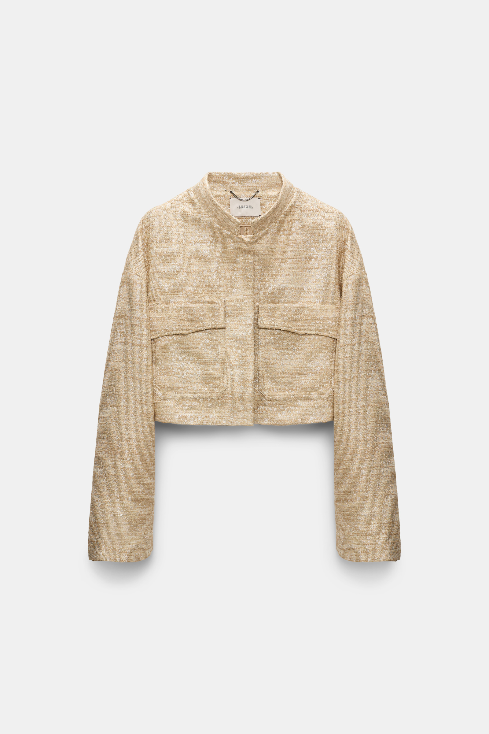 Dorothee Schumacher Verkürztes Jacket aus Lurex-Tweed shimmering sand