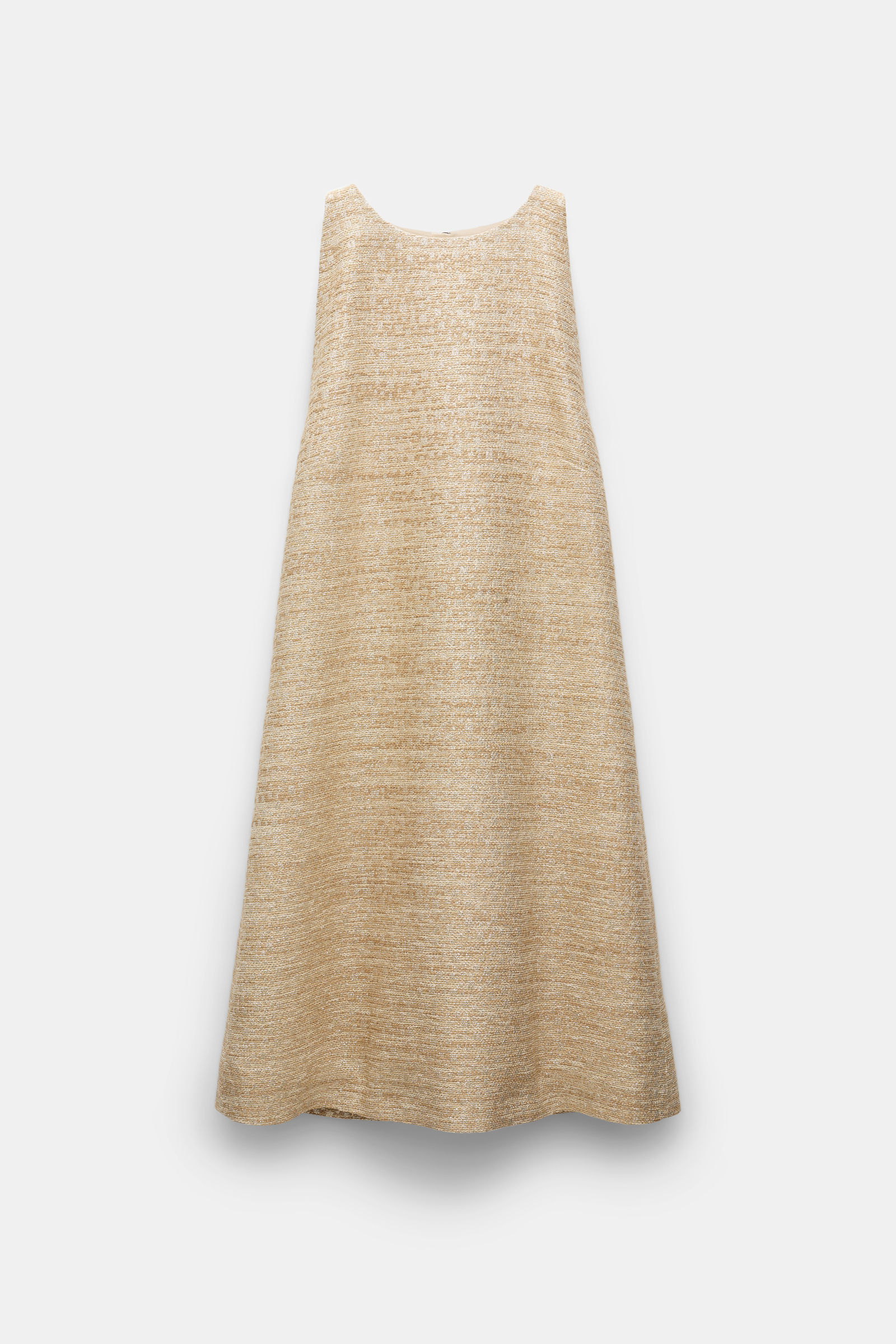 Dorothee Schumacher Shiftkleid mit Rundhalsausschnitt aus Lurex-Tweed shimmering sand
