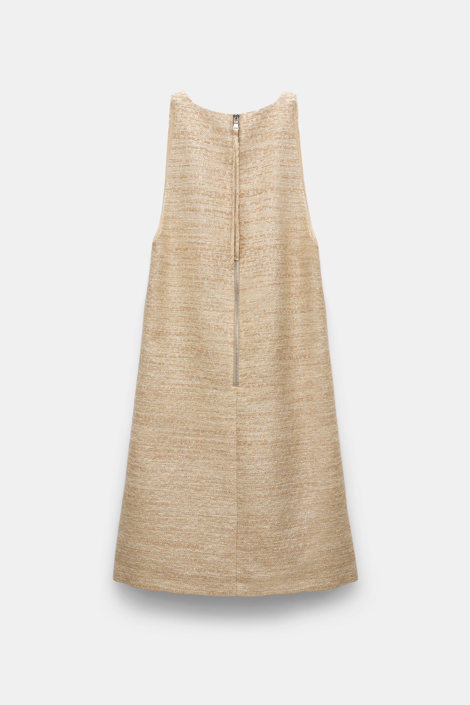 Dorothee Schumacher Shiftkleid mit Rundhalsausschnitt aus Lurex-Tweed shimmering sand