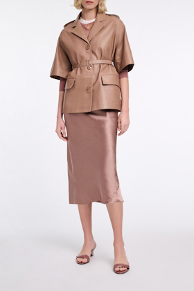 Dorothee Schumacher Rock aus Seidencharmeuse burnt tan