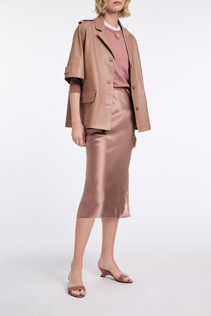 Dorothee Schumacher Rock aus Seidencharmeuse burnt tan