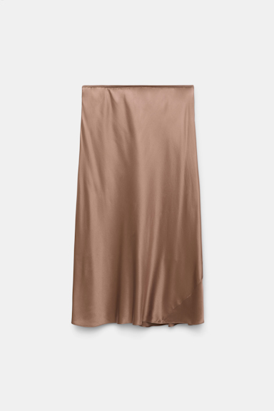 Dorothee Schumacher Rock aus Seidencharmeuse burnt tan