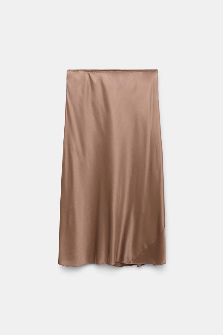 Dorothee Schumacher Rock aus Seidencharmeuse burnt tan