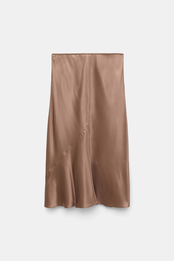 Dorothee Schumacher Rock aus Seidencharmeuse burnt tan