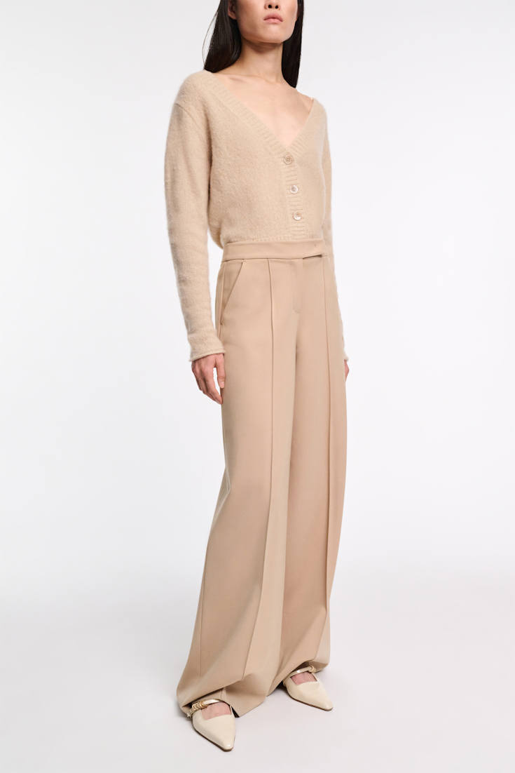 Dorothee Schumacher Hose aus Punto Milano mit weitem Bein tender beige
