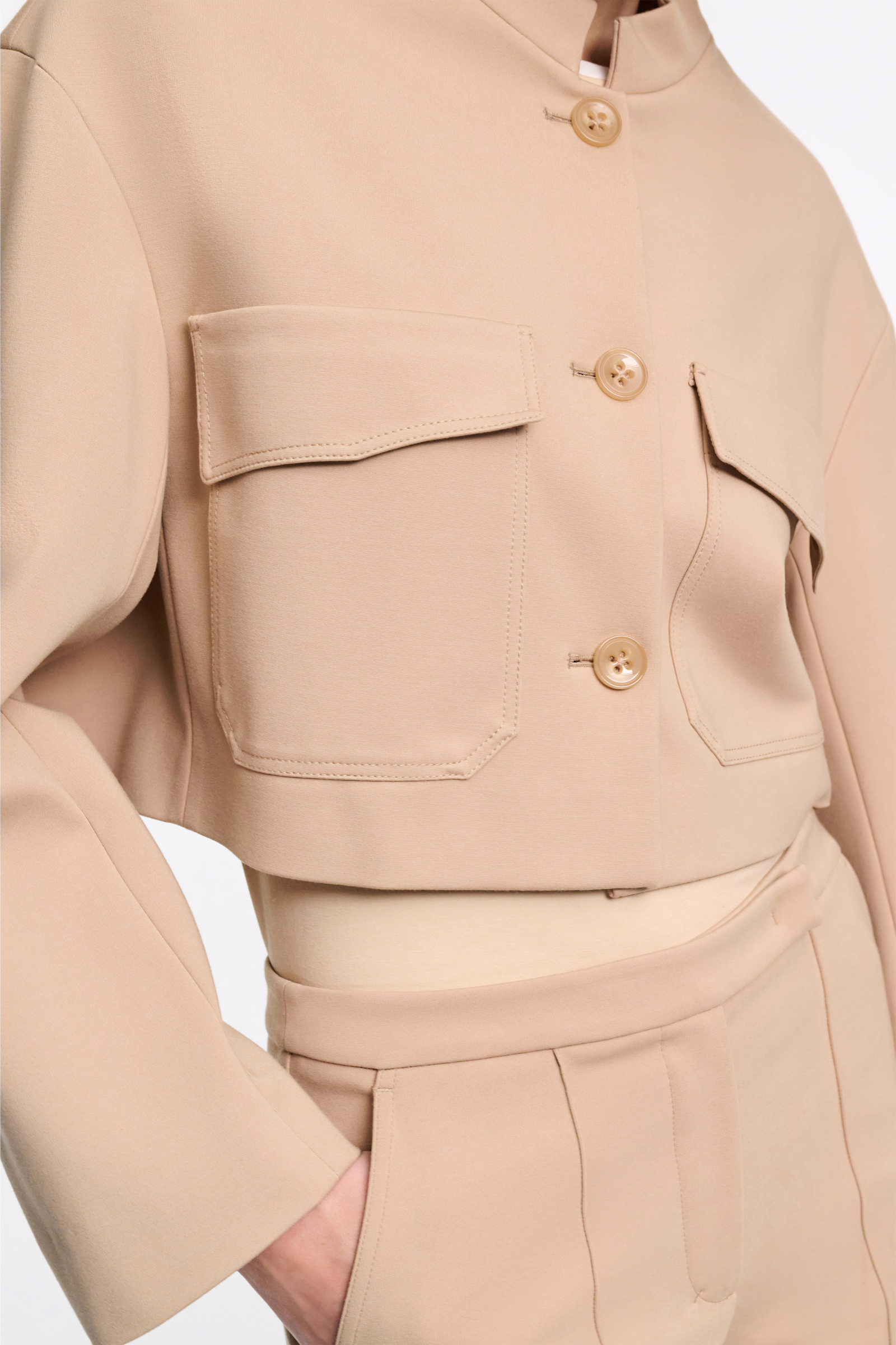 Dorothee Schumacher Verkürztes Jacket aus Punto Milano tender beige