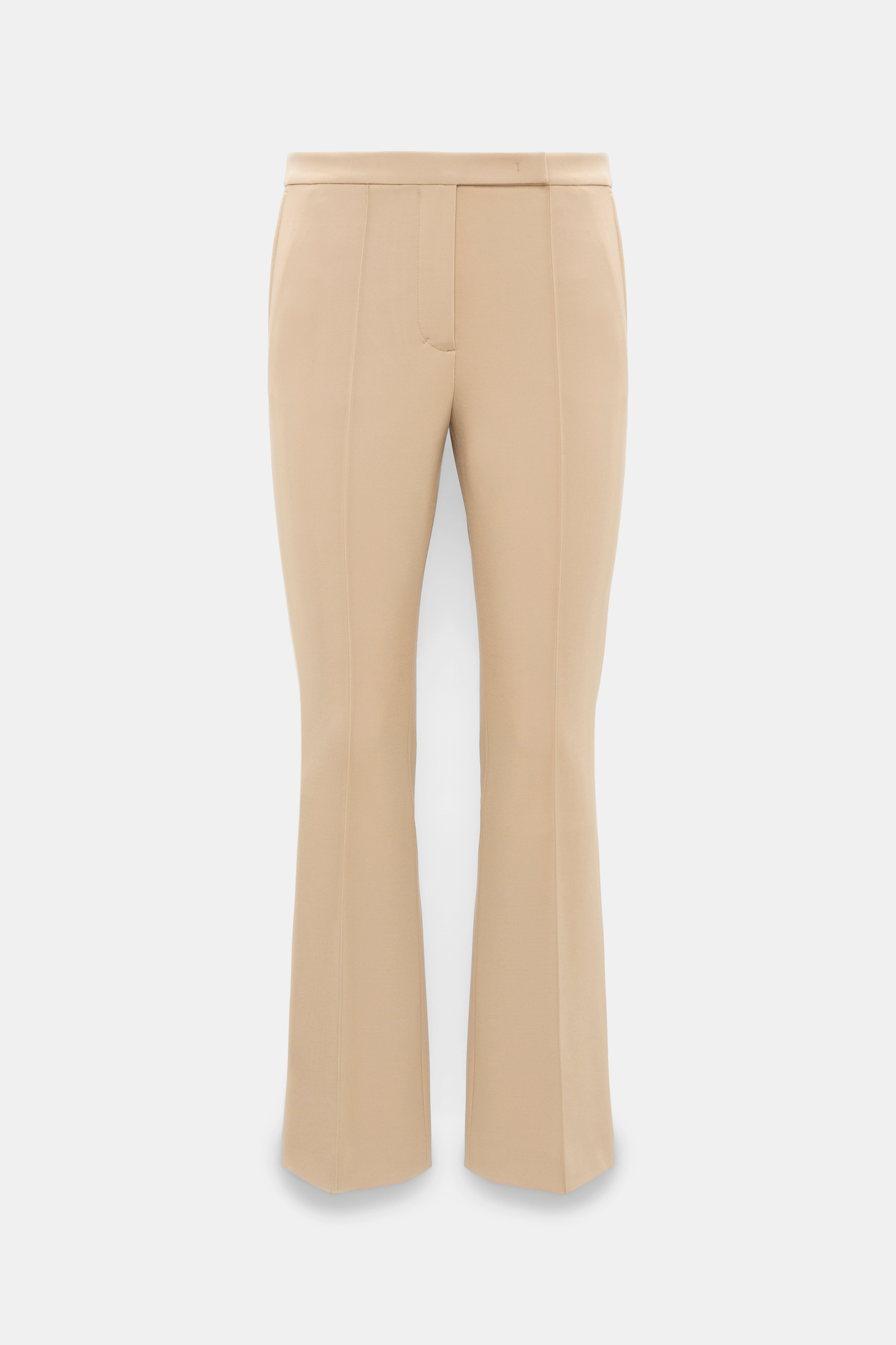 Dorothee Schumacher Verkürzte Hose aus Punto Milano mit ausgestelltem Bein tender beige