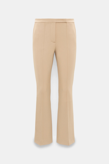 Dorothee Schumacher Verkürzte Hose aus Punto Milano mit ausgestelltem Bein tender beige