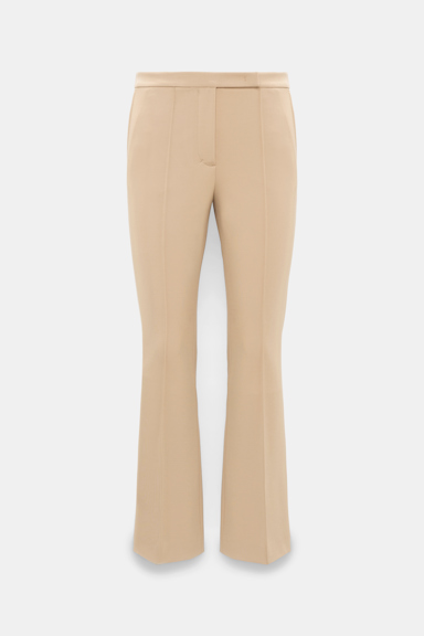 Dorothee Schumacher Verkürzte Hose aus Punto Milano mit ausgestelltem Bein tender beige
