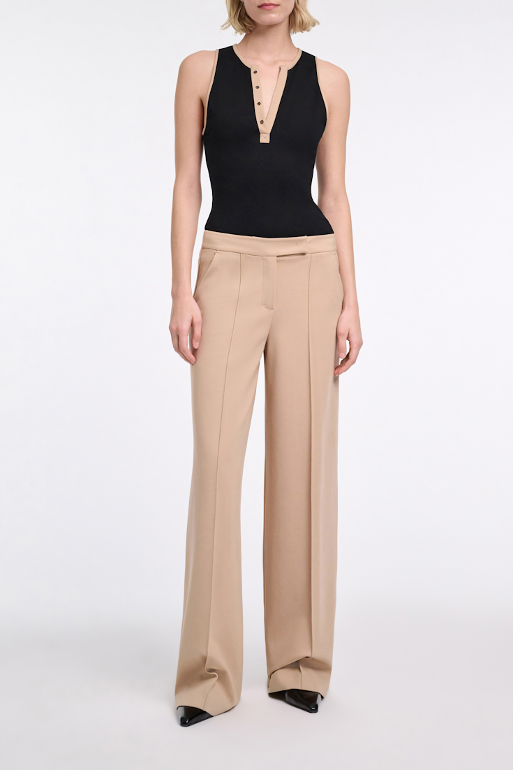 Dorothee Schumacher Punto Milano tank top with contrast trim pure black