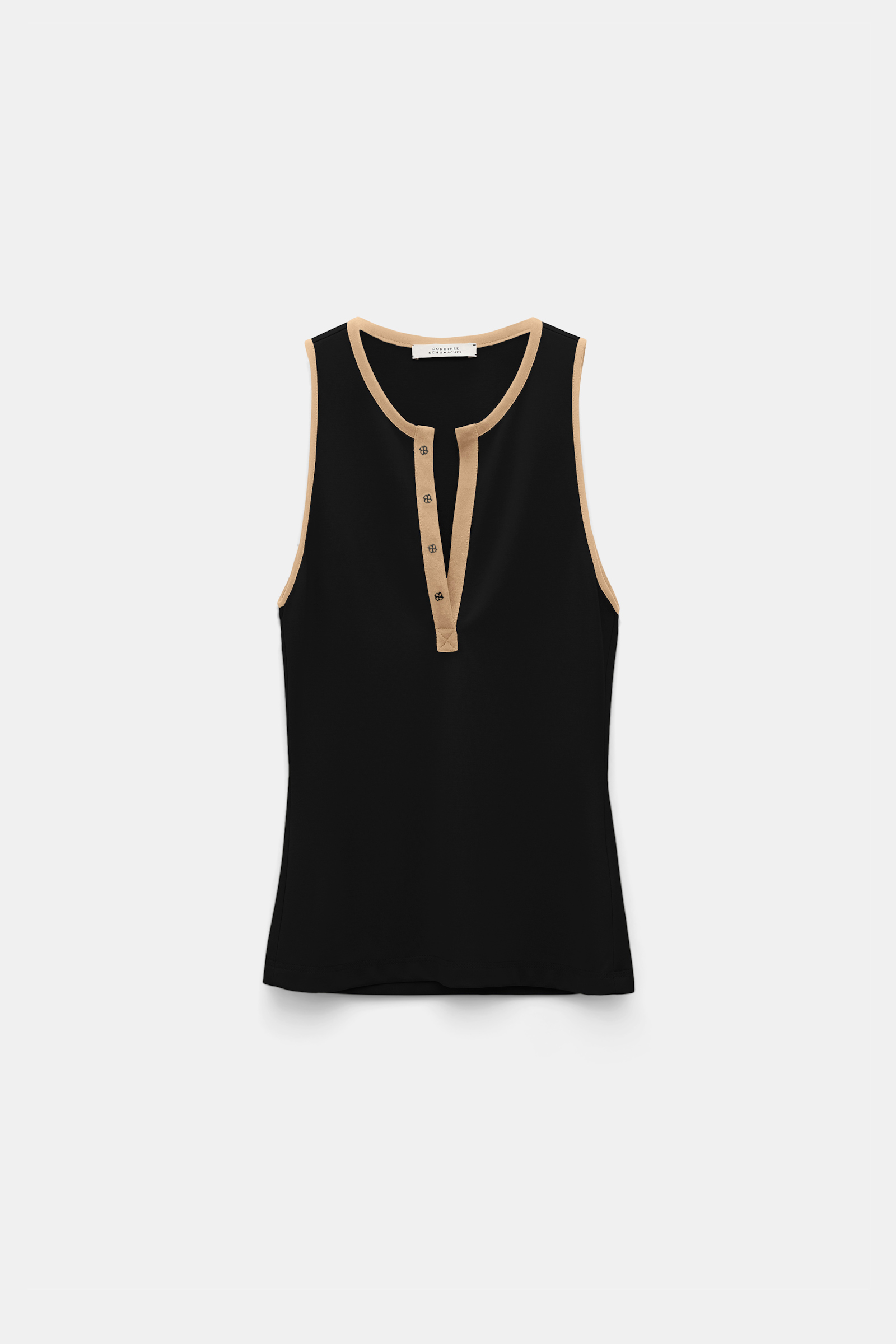 Dorothee Schumacher Punto Milano tank top with contrast trim pure black
