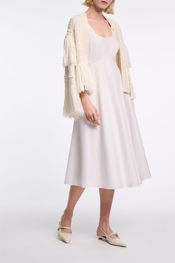 POPLIN POWER dress Dorothee Schumacher Midi-Kleid aus Baumwoll-Popeline mit Tanktop-Ausschnitt pure white