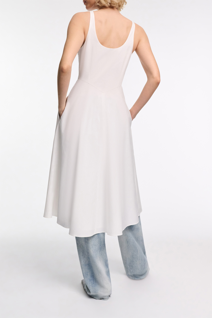 Dorothee Schumacher Cotton poplin midi-dress pure white