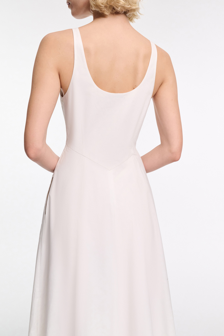 Dorothee Schumacher Cotton poplin midi-dress pure white