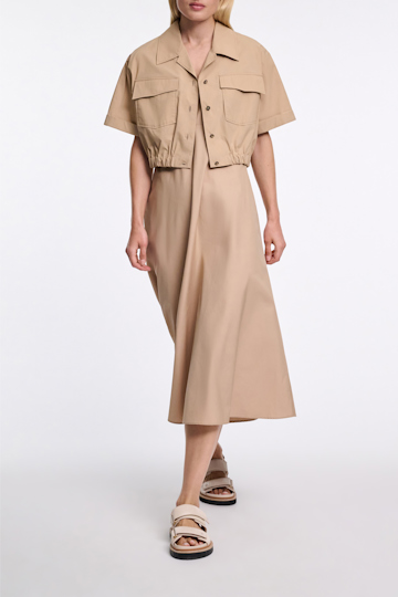 Dorothee Schumacher Midi-Kleid aus Baumwoll-Popeline mit Tanktop-Ausschnitt trench