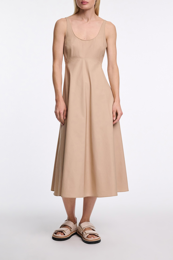 Dorothee Schumacher Midi-Kleid aus Baumwoll-Popeline mit Tanktop-Ausschnitt trench