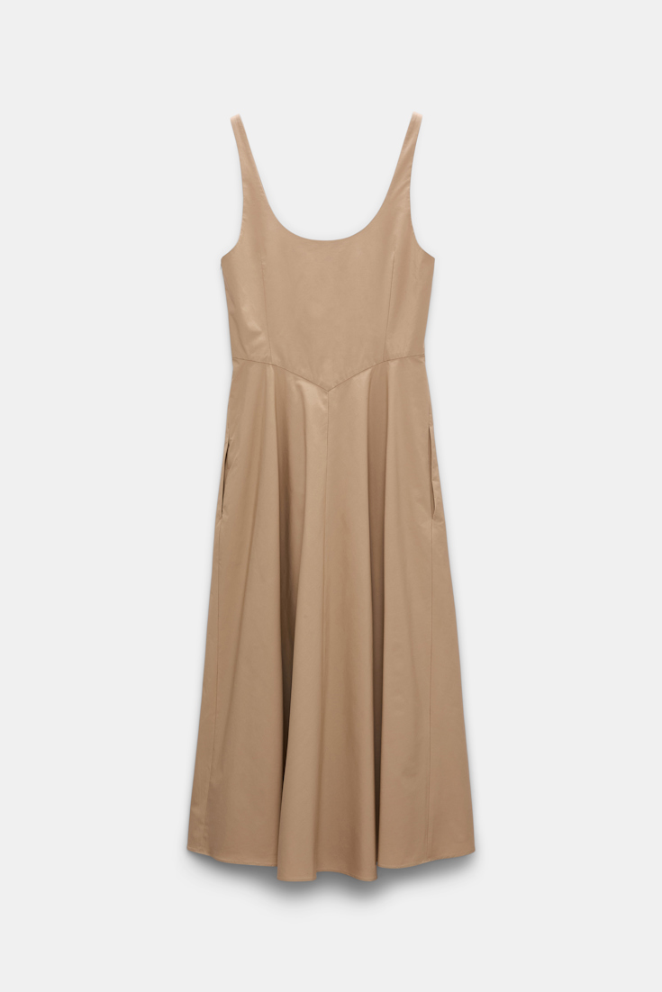 Dorothee Schumacher Midi-Kleid aus Baumwoll-Popeline mit Tanktop-Ausschnitt trench