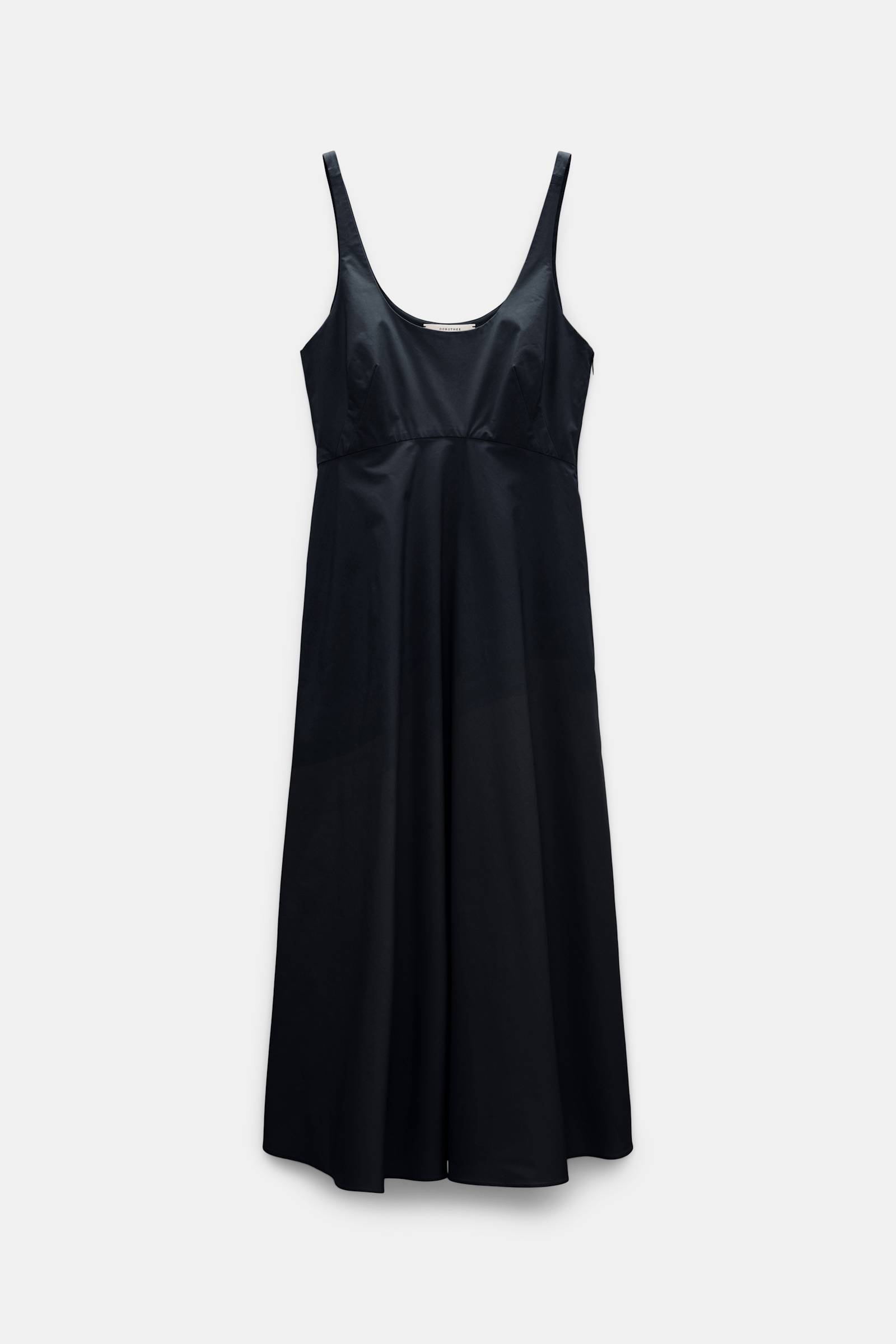 Dorothee Schumacher Midi-Kleid aus Baumwoll-Popeline mit Tanktop-Ausschnitt midnight