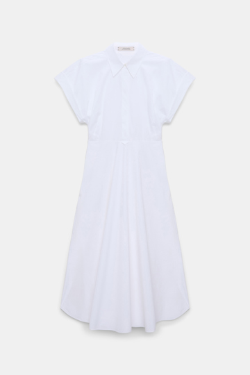 Dorothee Schumacher Midikleid aus Baumwoll-Popeline pure white