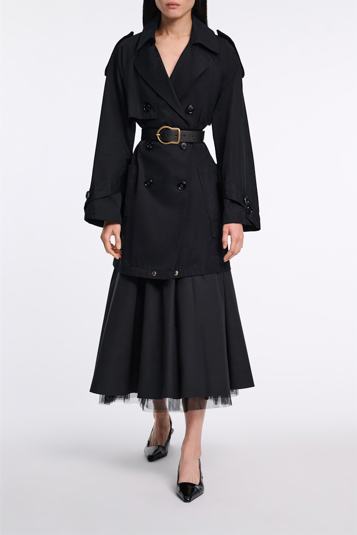 Dorothee Schumacher Trench coat with adjustable hemline pure black