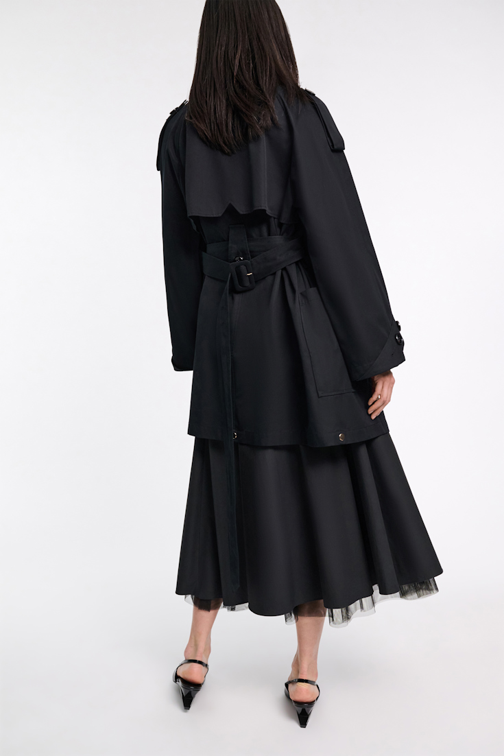 Dorothee Schumacher Trench coat with adjustable hemline pure black