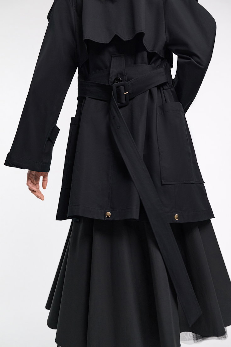 Dorothee Schumacher Trench coat with adjustable hemline pure black