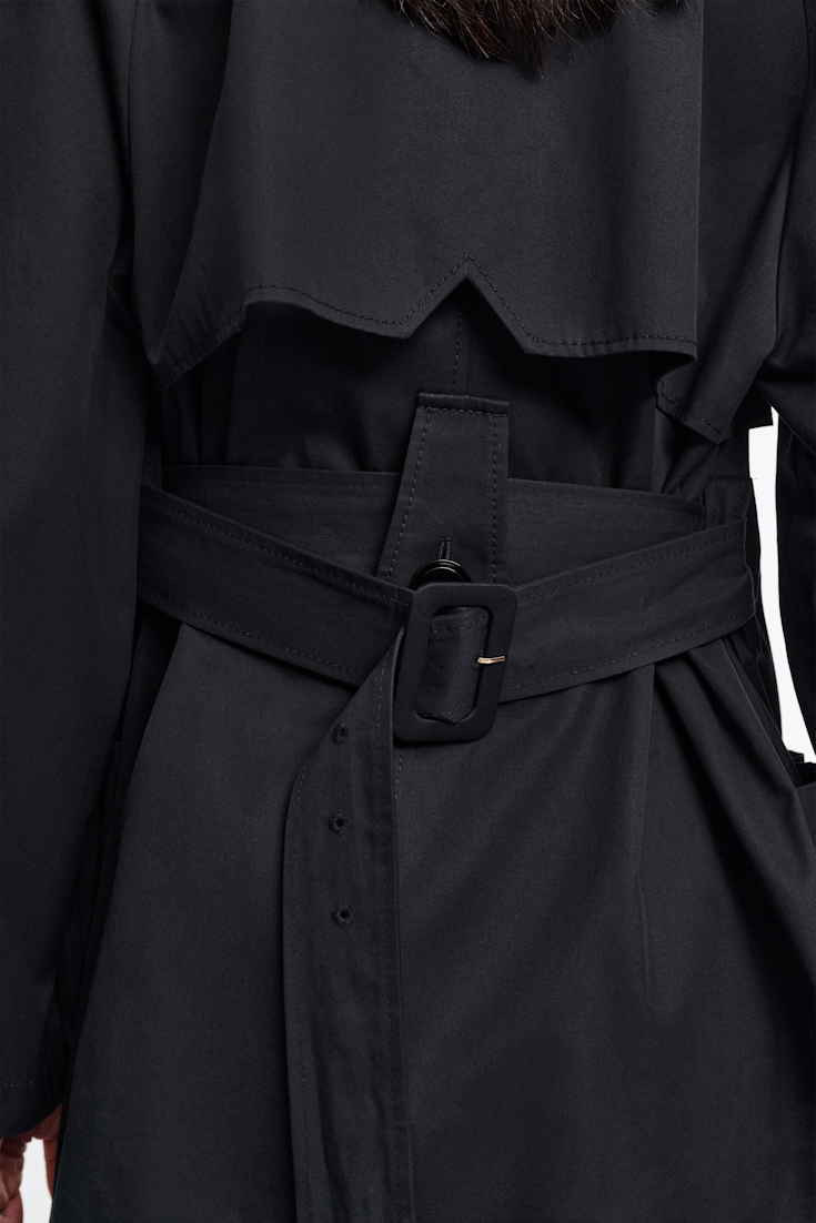 Dorothee Schumacher Trench coat with adjustable hemline pure black