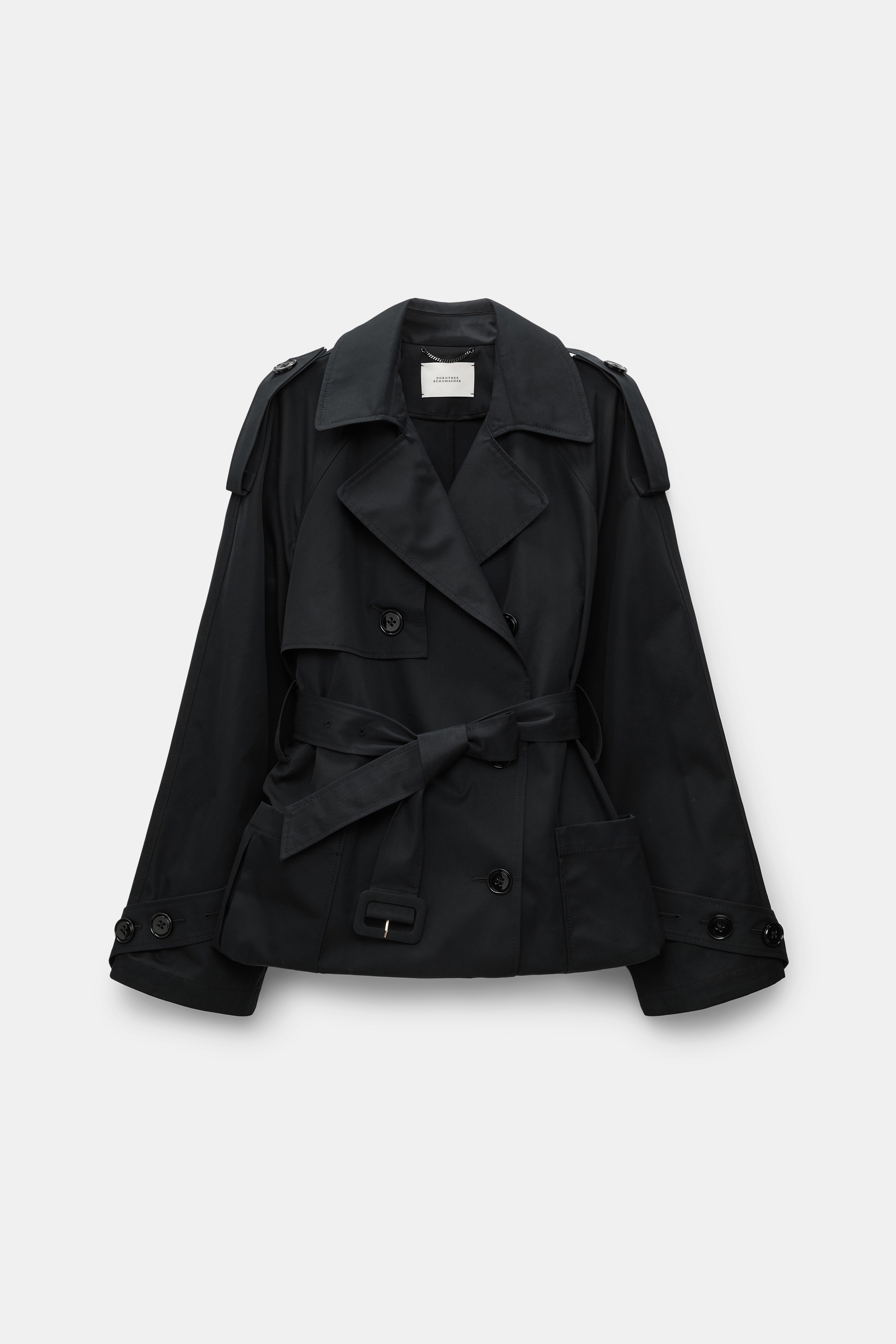 Dorothee Schumacher Trench coat with adjustable hemline pure black