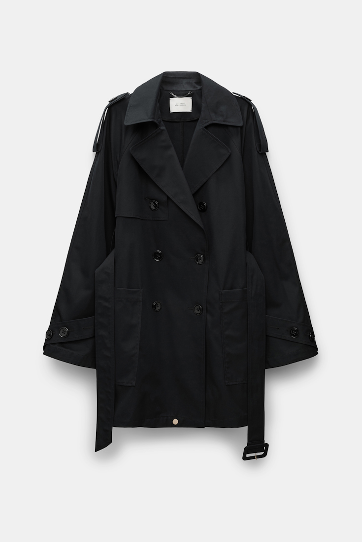 Dorothee Schumacher Trench coat with adjustable hemline pure black