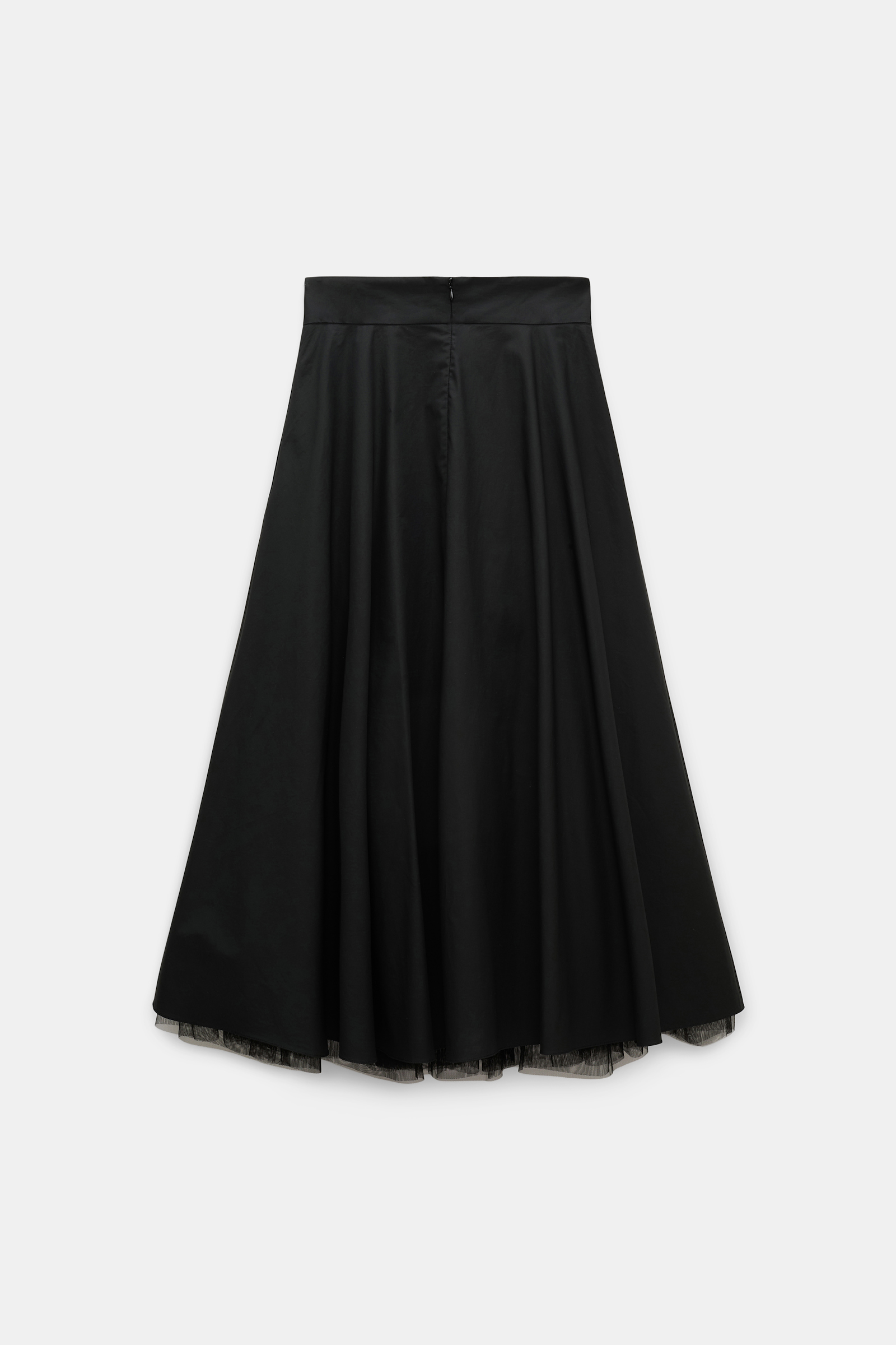 Dorothee Schumacher Rock aus leichter Baumwolle mit Tüll-Unterrock pure black