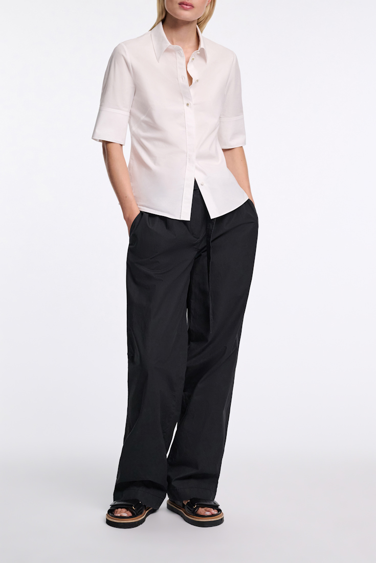 Dorothee Schumacher Halbarmbluse mit aufgeschlagener Manschette pure white