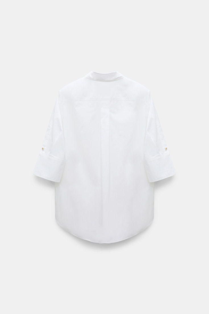 Dorothee Schumacher Halbarmbluse mit aufgeschlagener Manschette pure white