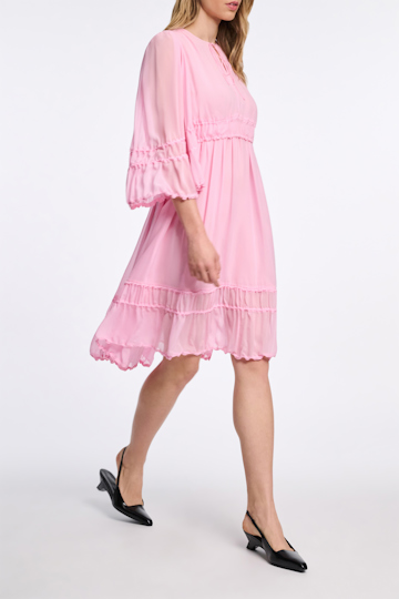 Dorothee Schumacher Langarmkleid aus Seiden-Georgette candy pink