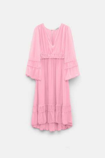 Dorothee Schumacher Langarmkleid aus Seiden-Georgette candy pink