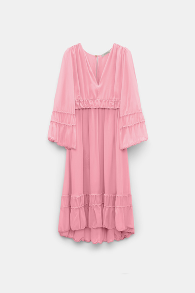Dorothee Schumacher Langarmkleid aus Seiden-Georgette candy pink